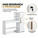 Ver imagem 7 de Escrivaninha com Porta com Chave 2 Prateleiras e Espaço para Cpu Savana Espresso Móveis