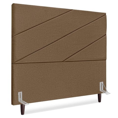 Cabeceira Queen 160 Cm com Frame Cristal Linho Marrom Artte