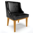 Ver imagem 6 de Kit 2 Cadeiras Decorativas Sala de Jantar Base Fixa de Madeira Firenze PU Preto Brilho/Castanho G19 