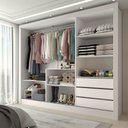 Ver imagem 4 de Guarda-roupa Casal Nevada 3 Portas 3 Gavetas com Espelho Branco - Panorama Móveis