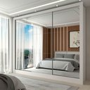 Ver imagem 1 de Guarda-roupa Casal Nevada 3 Portas 3 Gavetas com Espelho Branco - Panorama Móveis