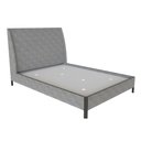 Ver imagem 2 de Cama Casal Estofada com Cabeceira 100% Mdf Cor: Linho Lincoln Níquel