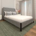 Ver imagem 1 de Cama Casal Estofada com Cabeceira 100% Mdf Cor: Linho Lincoln Níquel