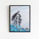 Ver imagem 2 de Quadro Umbanda Figura Iemanjá 33x24cm - com Vidro:madeira Branca