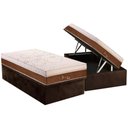 Ver imagem 1 de Cama Box Baú Solteiro: Colchão Polar Masterpocket Jasmin Fort + Base Crc Suede Brown(88x188)