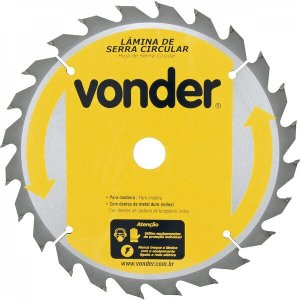 Lâmina de serra circular com dentes de metal duro/vídea 235 mm x 25 mm 24 dentes Vonder