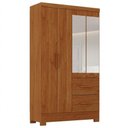 Ver imagem 1 de Guarda Roupa Solteiro 4 Portas com Espelho Primor 121x209 cm Cinamomo Zanz