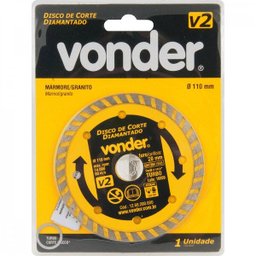 Disco de corte diamantado 110 mm furo de 20 mm turbo V2 Vonder - 2