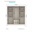 Ver imagem 5 de Guarda Roupa França 3 Portas de Correr Branco Moderno