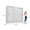 Ver imagem 4 de Guarda Roupa França 3 Portas de Correr Branco Moderno