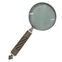 Ver imagem 4 de Lupa de Aumento Decorativa Estilo Madeira com Detalhes Branco 25cm Decore Fácil Shop