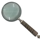 Ver imagem 1 de Lupa de Aumento Decorativa Estilo Madeira com Detalhes Branco 25cm Decore Fácil Shop