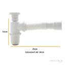 Ver imagem 2 de Sifão Sanfonado Copo Universal Branco Extensível Até 50cm