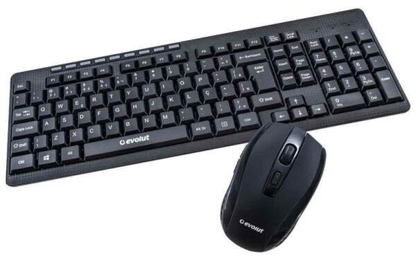 Teclado + Mouse Sem Fio Wireless Evolut Eo-501 Abnt2