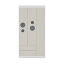 Ver imagem 5 de Guarda-roupa Infantil 92cm com Vidro 3 Portas e 2 Gavetas Pirulito Multimóveis Mp4467 Branco-off