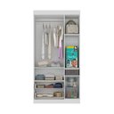 Ver imagem 3 de Guarda-roupa Infantil 92cm com Vidro 3 Portas e 2 Gavetas Pirulito Multimóveis Mp4467 Branco-off