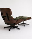 Ver imagem 2 de Poltrona Charles Eames com Puff - Pau Ferro em Couro Verde Militar