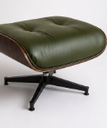 Ver imagem 6 de Poltrona Charles Eames com Puff - Pau Ferro em Couro Verde Militar