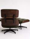 Ver imagem 3 de Poltrona Charles Eames com Puff - Pau Ferro em Couro Verde Militar
