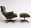 Ver imagem 4 de Poltrona Charles Eames com Puff - Pau Ferro em Couro Verde Militar