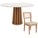 Ver imagem 6 de Conjunto Mesa de Jantar Mdf 1,15m + 4 Cadeiras em Tela