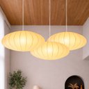 Ver imagem 1 de 3 Lustre Pendente Bubble Tecido Seda 80 Cm Minimalista Tec15