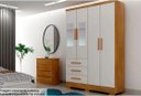 Ver imagem 1 de Guarda Roupa Solteiro 4 Portas com Espelho Encant Cumaru Fendi - Novo Horizonte