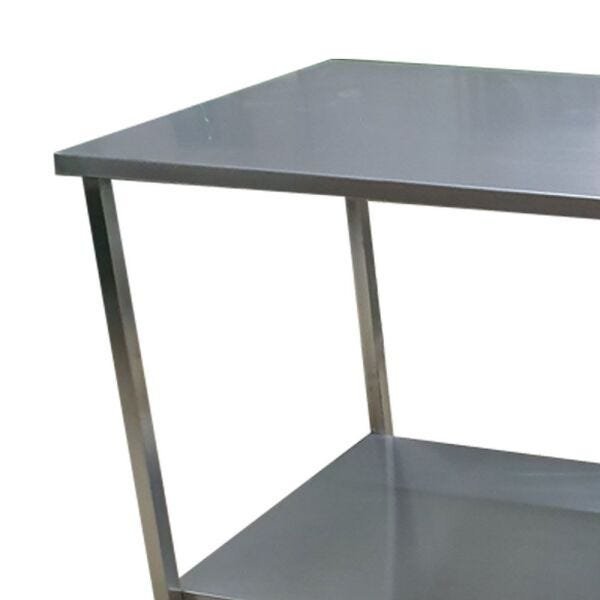 Mesa Aço Inox Industrial 160x70x90cm Plano Liso Nortinox - 6