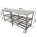 Ver imagem 4 de Mesa Aço Inox Industrial 190x70x90cm Prateleiro Duplo Nortinox