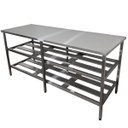 Ver imagem 1 de Mesa Aço Inox Industrial 190x70x90cm Prateleiro Duplo Nortinox
