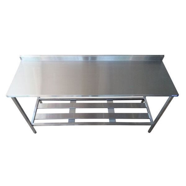 Mesa de Aço Inox Industrial 1,80x70x90 M com Espelho Nortinox - 1