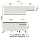 Ver imagem 4 de Armário de Cozinha Completa 250cm Branco Reims Madesa 02