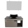 Gabinete Armário Banheiro 60cm Cuba Quadrada Preta - 2