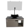 Gabinete Armário Banheiro 60cm Cuba Quadrada Preta - 1