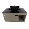 Gabinete Armário Banheiro 60cm Cuba Quadrada Preta - 4