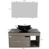Gabinete Armário Banheiro 60cm Cuba Quadrada Preta - 5