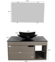 Ver imagem 5 de Gabinete Armário Banheiro 60cm Cuba Quadrada Preta