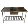 Pia de Aço Inox Industrial Nortinox 130x60x90 cm - 2