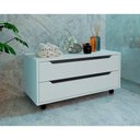 Ver imagem 1 de Bancada de Banheiro C- Rodizio Bn3643 S- Cuba C- 2 Gavetas 80cm Branco - Tecno Mobili