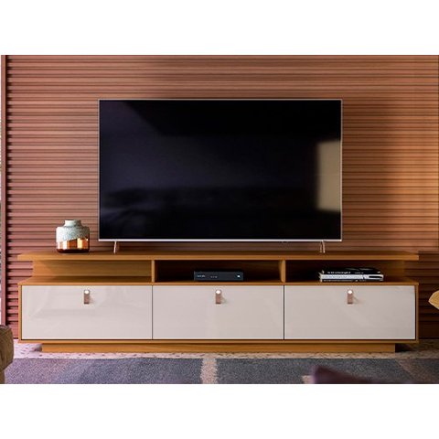 Rack para Tvs Marrocos 2,07 Tauri/off White Perolizado Lukalian