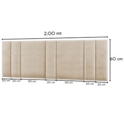 Cabeceira Estofada Cama Casal King Size com Led Moderna 200 Cm:linho Bege - 4