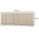 Ver imagem 4 de Cabeceira Estofada Cama Casal King Size com Led Moderna 200 Cm:linho Bege