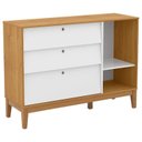 Ver imagem 3 de Cômoda Sapateira e Guarda Roupa Unique 4 Portas Freijó Branco Soft Eco Wood - Matic