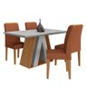 Mesa de Jantar 1,36 4 Cadeiras Suiça Cinamom/off/terrac - M. Arapongas Cinamomo/off White/ - 1