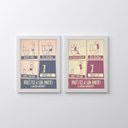 Ver imagem 1 de Kit 2 Quadros Instruções para Banheiro - Masculino e Feminino 33x24cm - com Vidro:moldura Branca