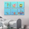 Kit Quadros 6 Peças Do Bob Esponja E Sua Turma 30X30 - 1