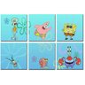 Kit Quadros 6 Peças Do Bob Esponja E Sua Turma 30X30 - 6