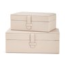 Kit Caixas Decorativas com Revestimento em Pu - 2pçs:off White - 1