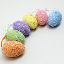 Ver imagem 3 de Kit 16 Ovos Pendentes de Páscoa Coloridos Enfeite Decorativo