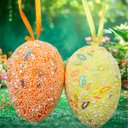 Ver imagem 4 de Kit 16 Ovos Pendentes de Páscoa Coloridos Enfeite Decorativo